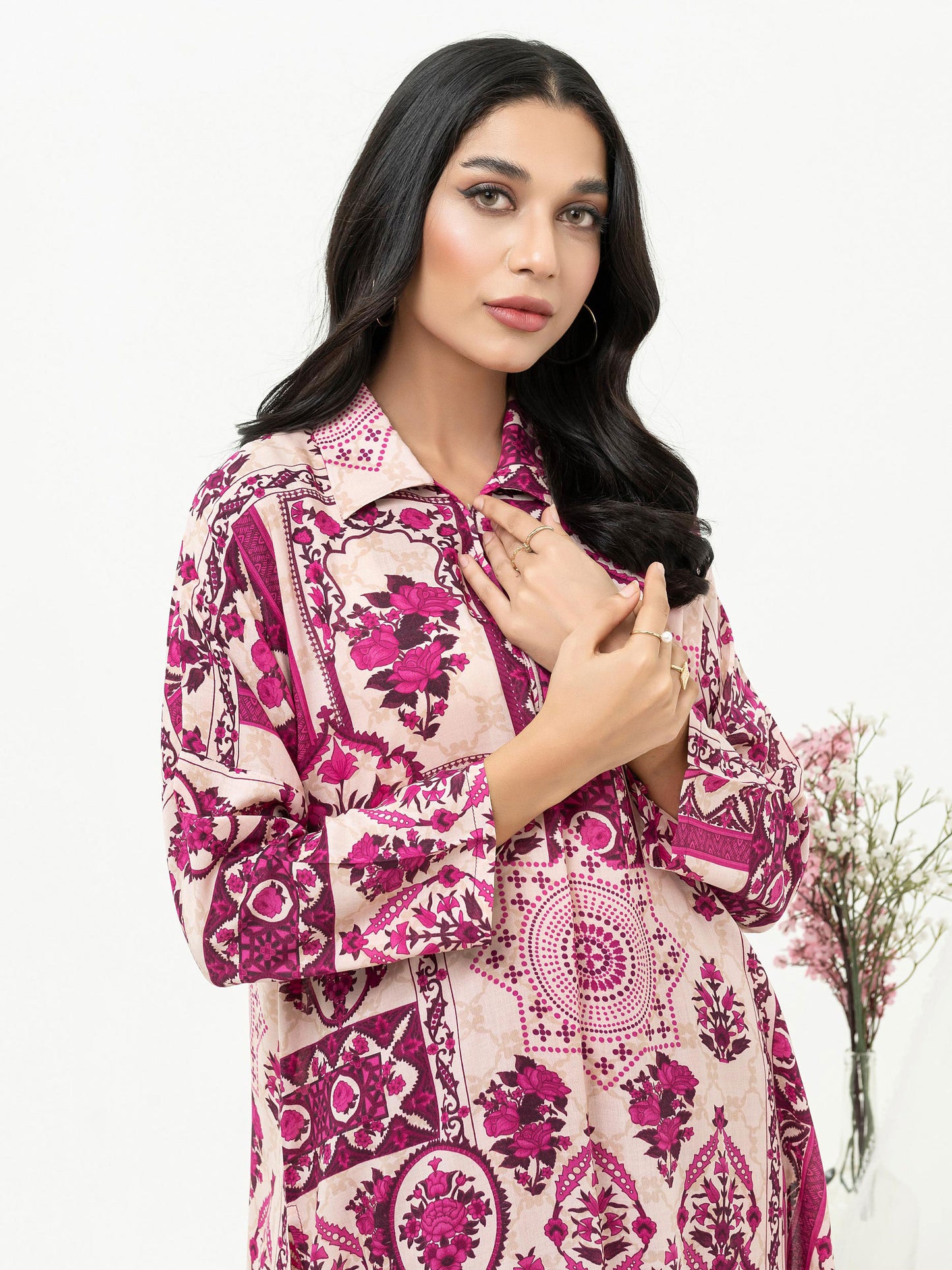 2 Piece Viscose Lawn Suit-Printed (Unstitched)