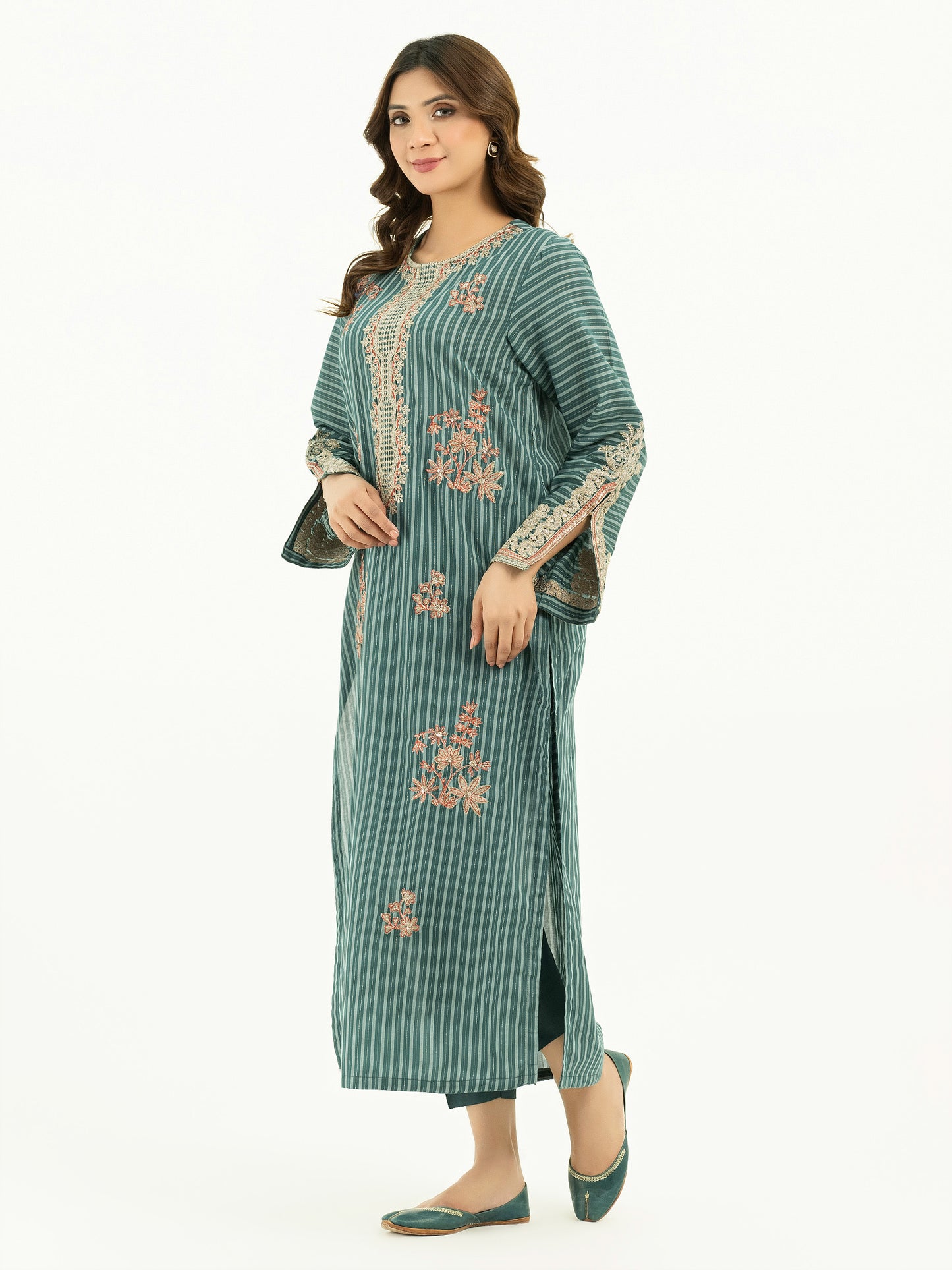 2 Piece Yarn Dyed Suit-Embroidered (Pret)