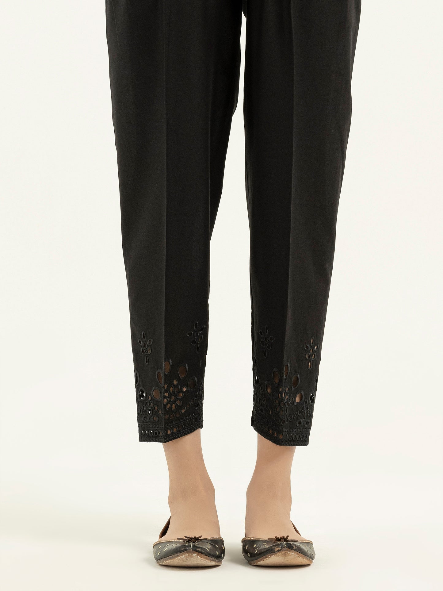 Embroidered Cambric Trousers(Pret)