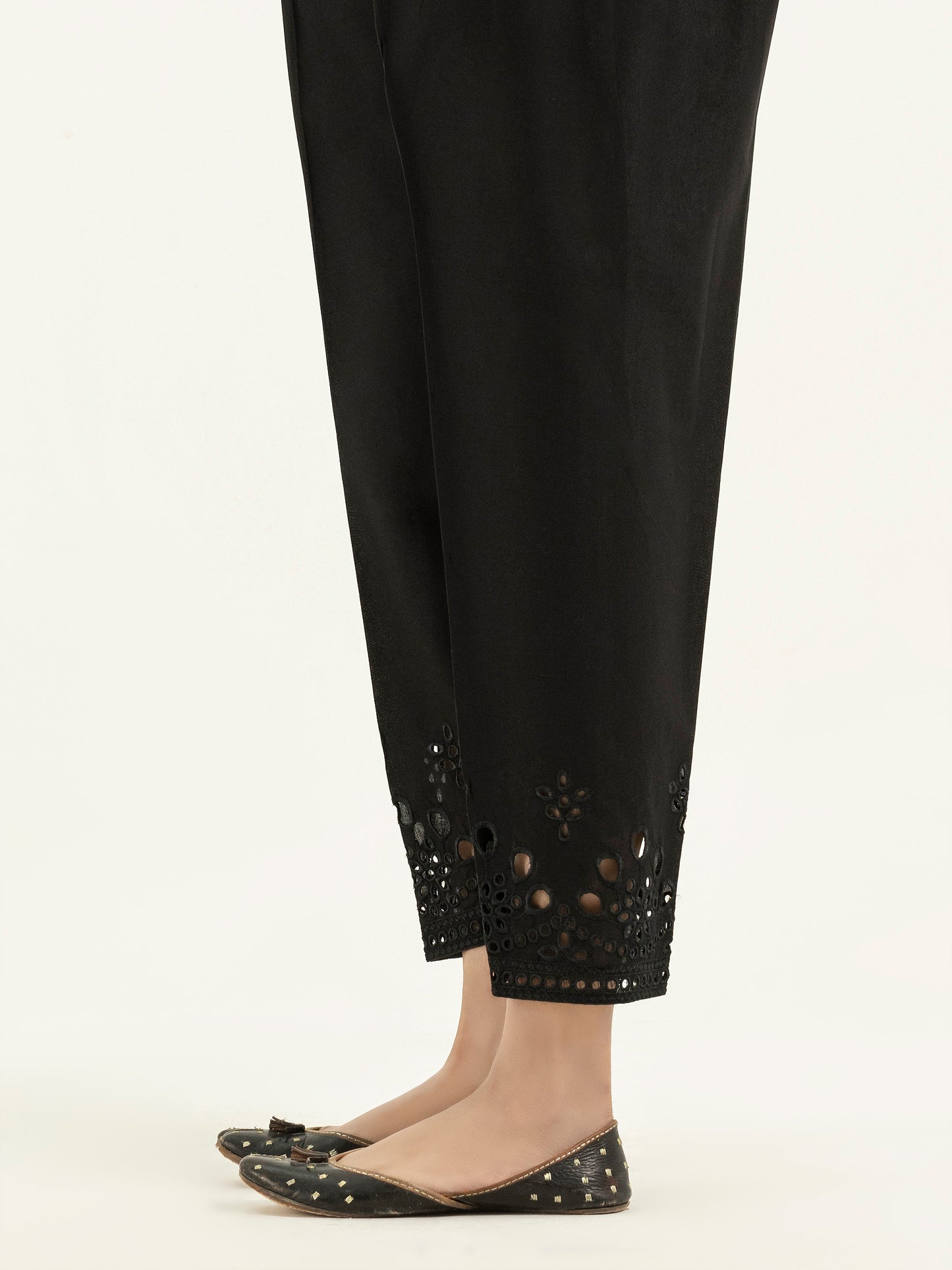 Embroidered Cambric Trousers(Pret)