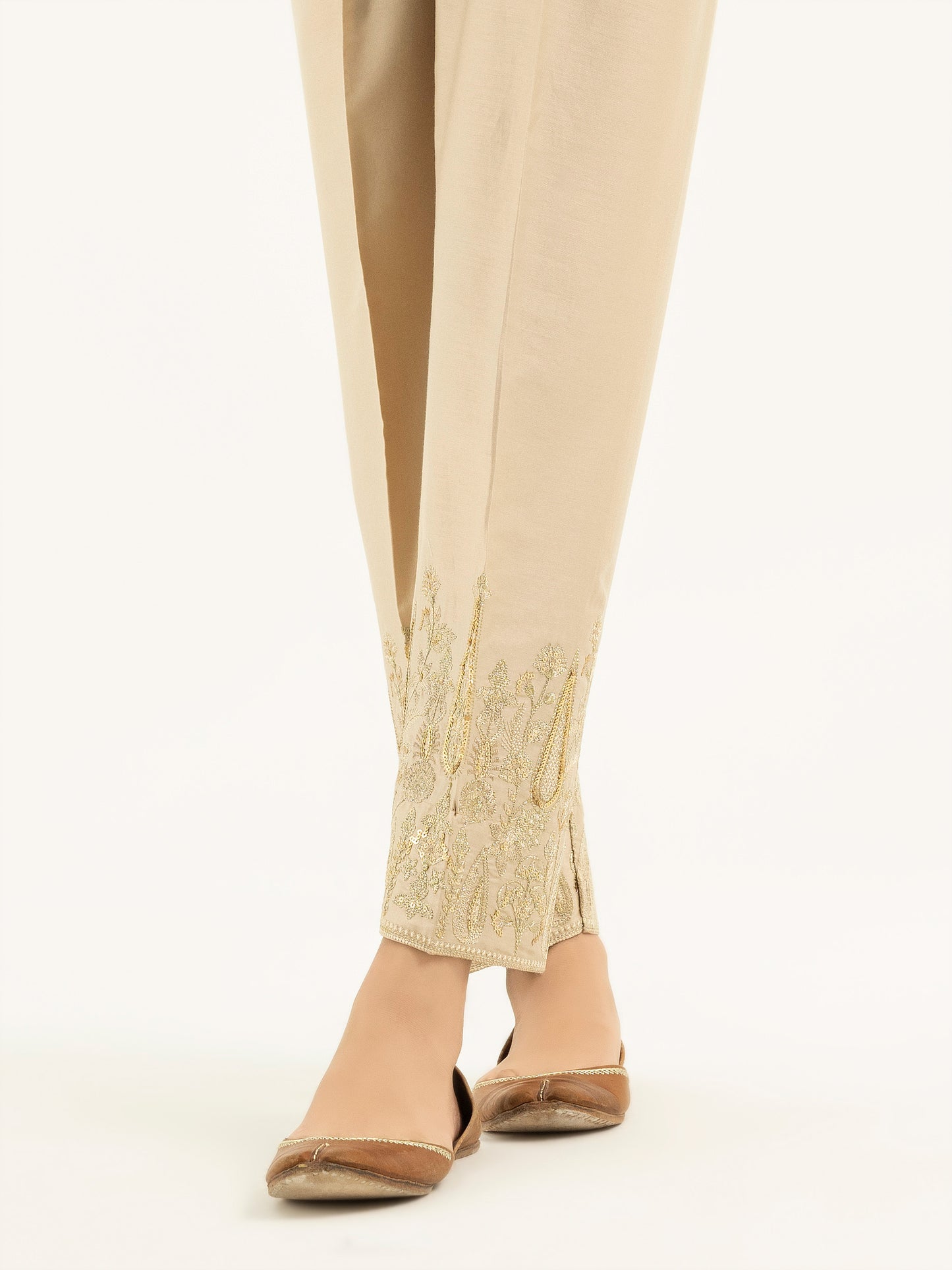 Embroidered Satin Trousers(Pret)