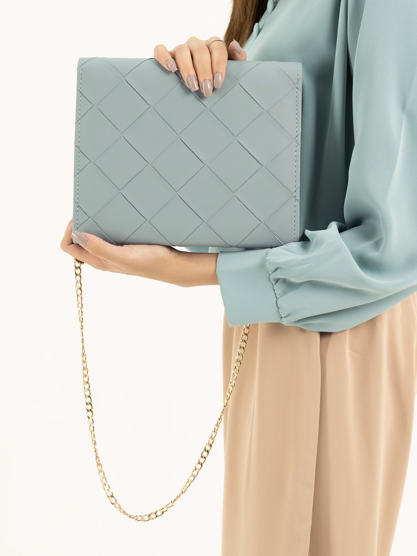 Criss Cross Patterned Handbag