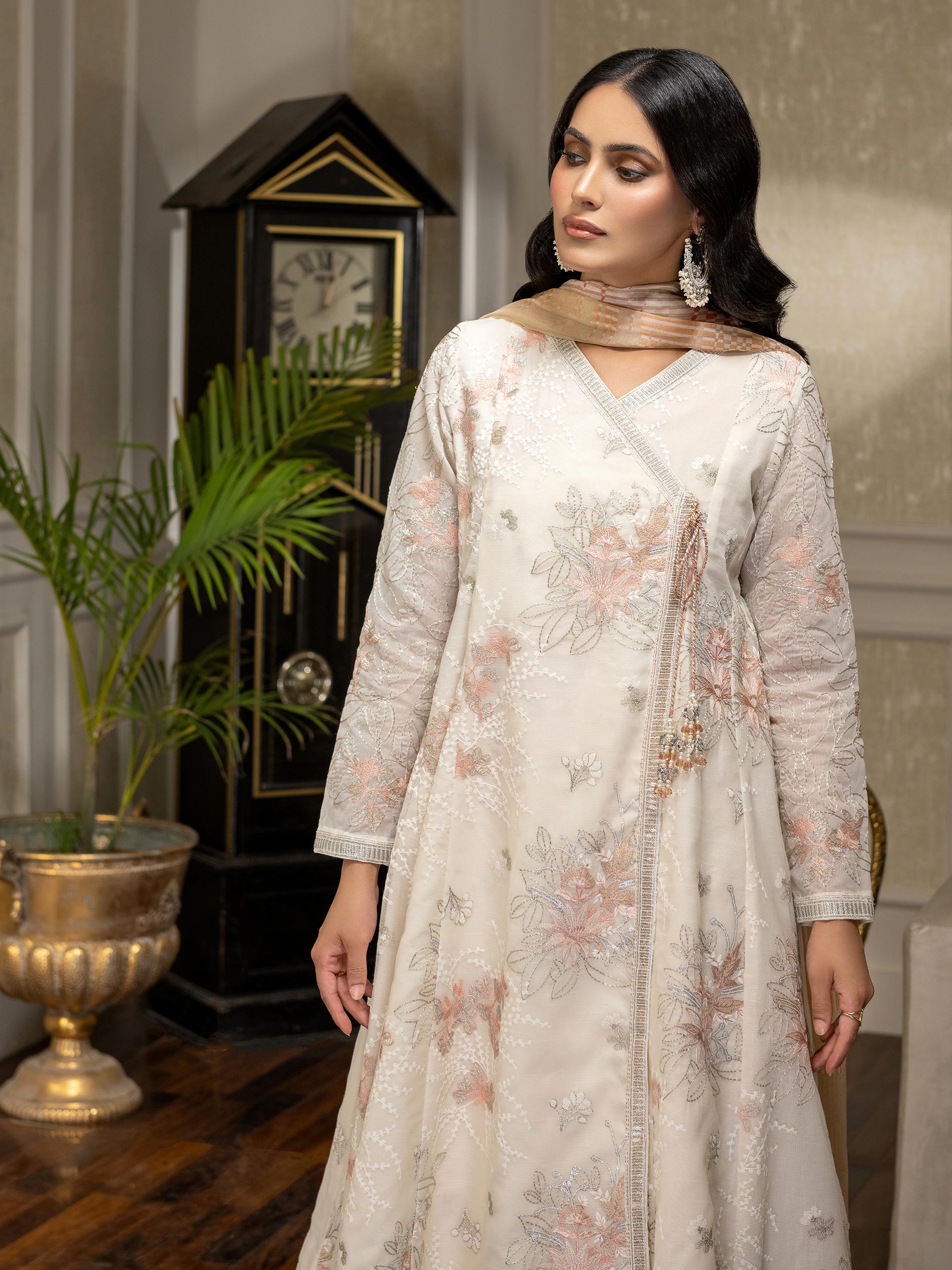2 Piece Net Suit-Embroidered (Unstitched) – Limelightpk