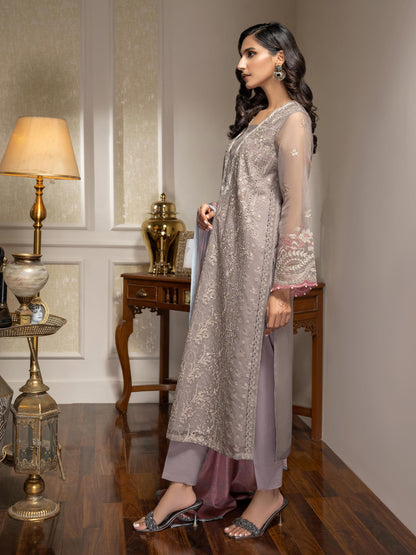 3 Piece Organza Suit-Embroidered (Unstitched)