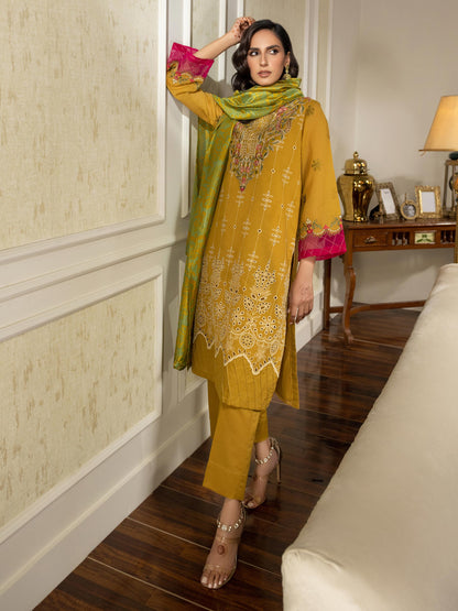 3 Piece Net Suit-Embroidered (Unstitched)