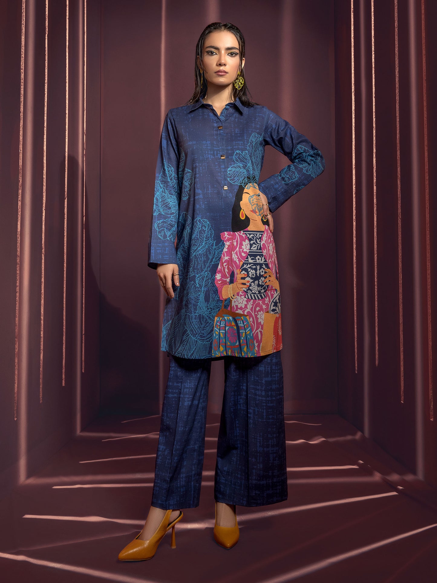 2 Piece Khaddar Suit-Printed(Unstitched)