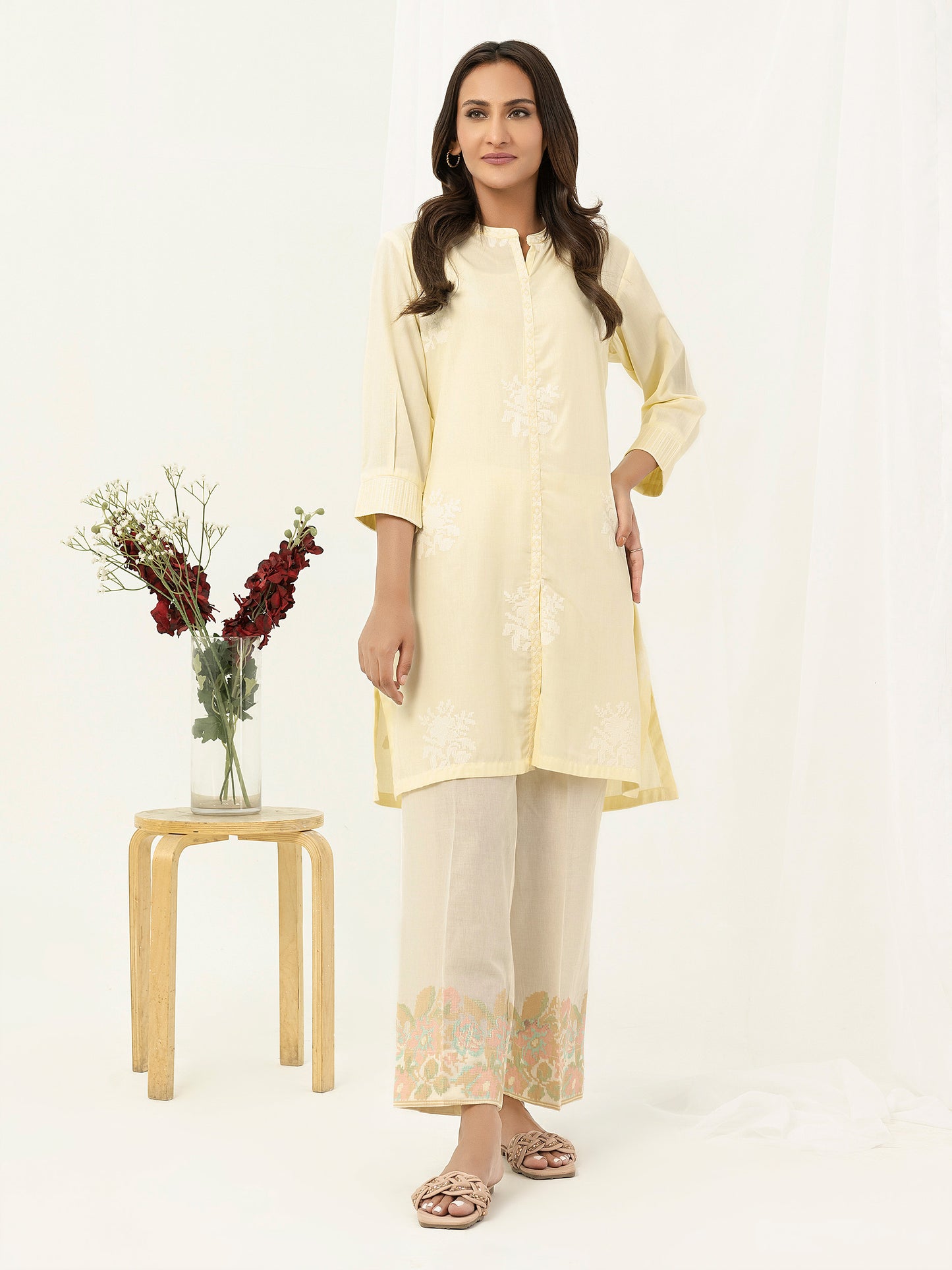 2 Piece Viscose Suit-Embroidered (Pret)