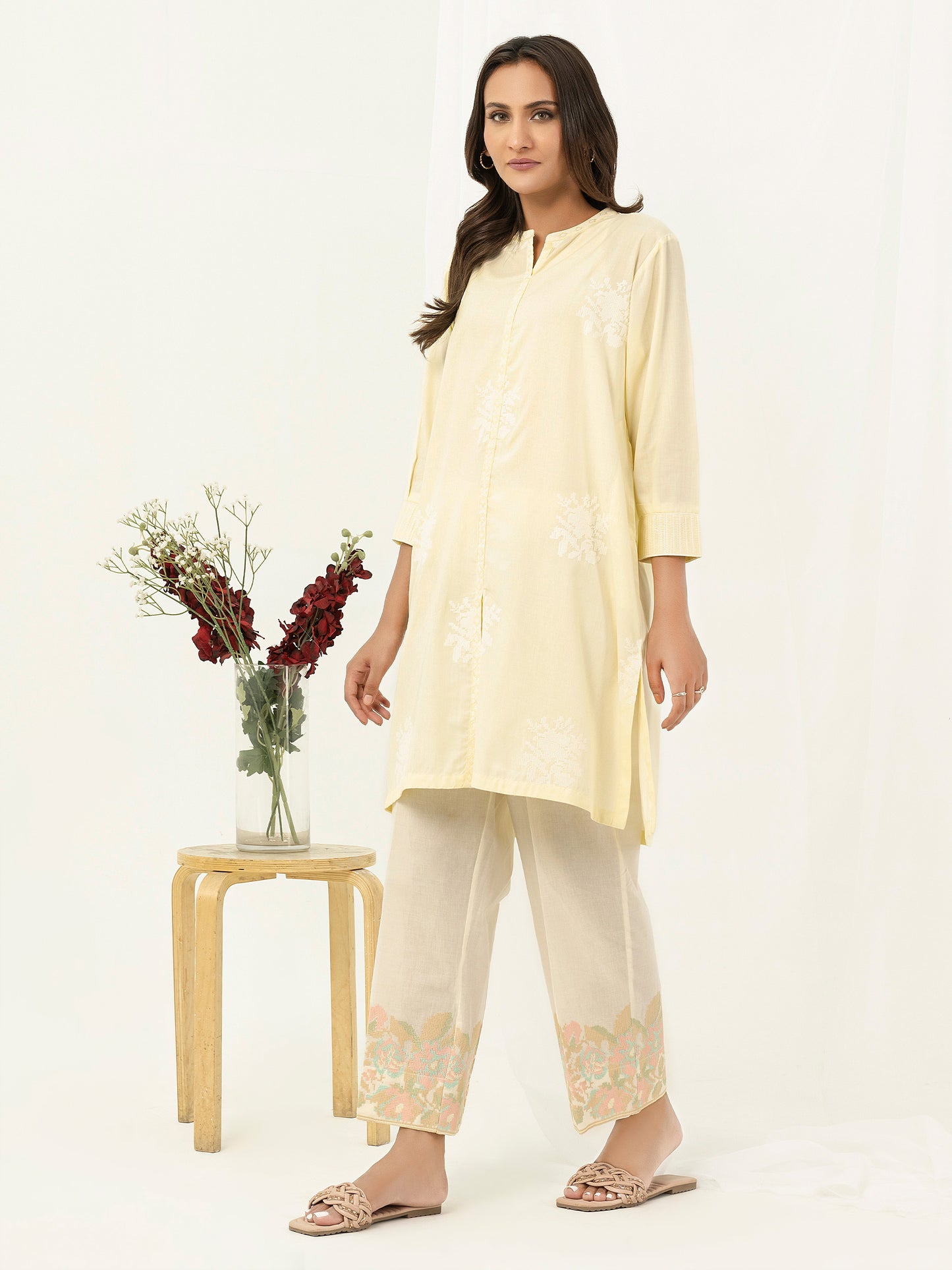 2 Piece Viscose Suit-Embroidered (Pret)