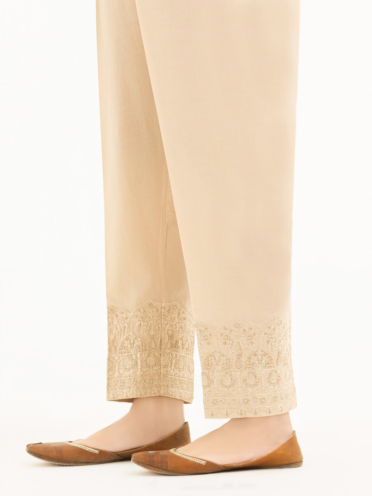 Embroidered Cambric Trousers(Pret)