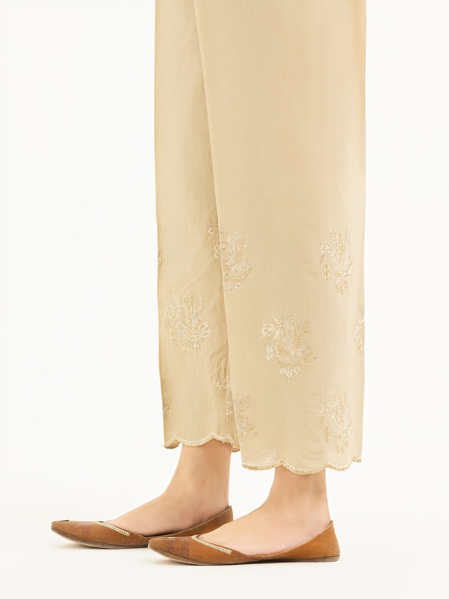 Embroidered Cambric Trousers(Pret)