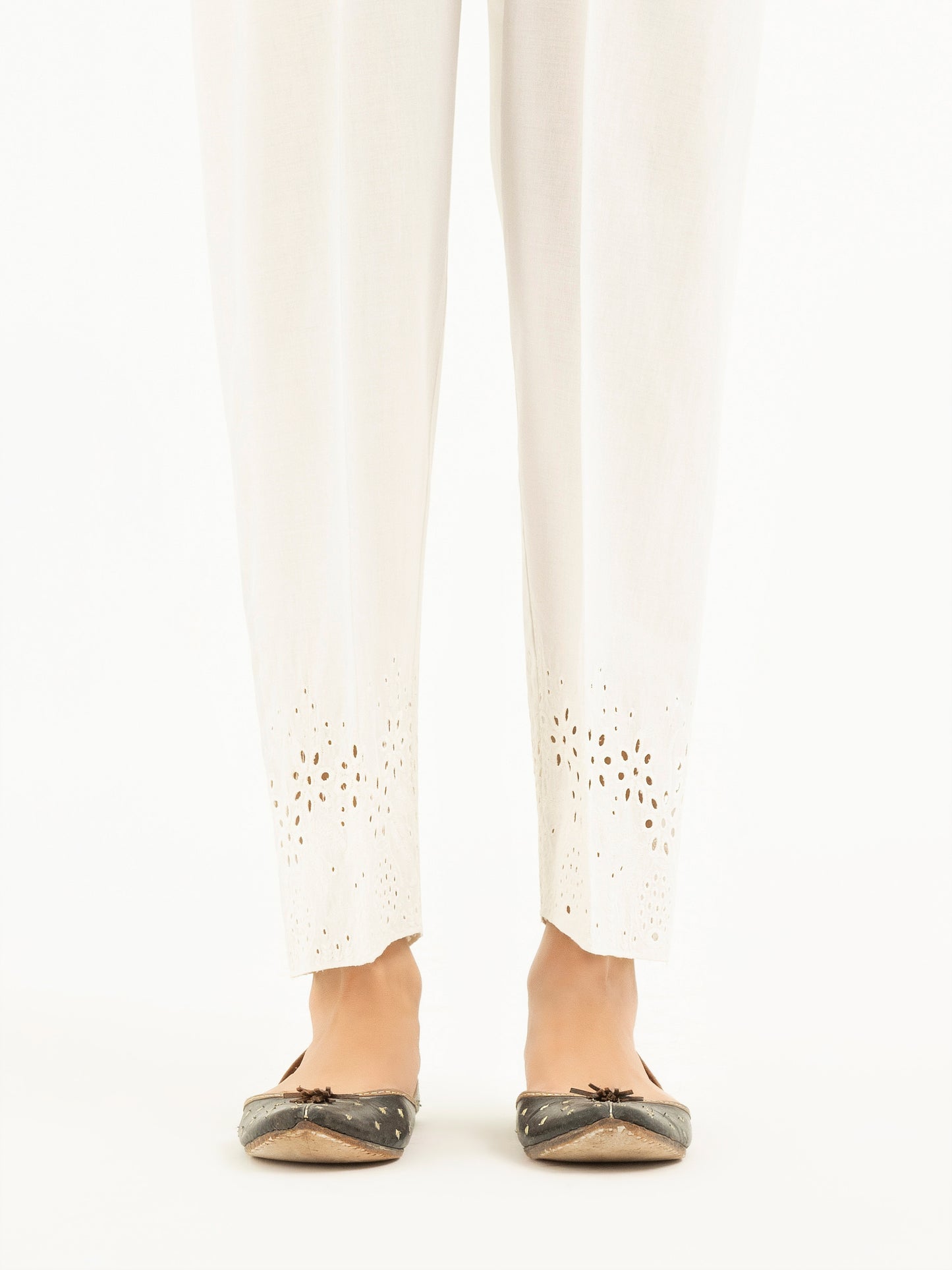 Embroidered Cambric Trousers(Pret)