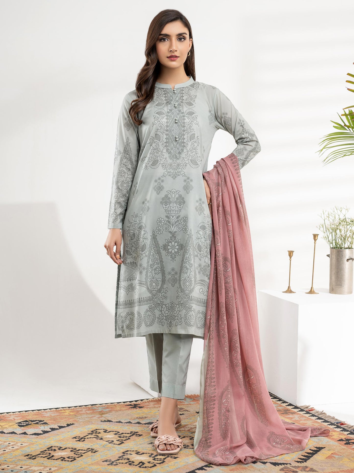 3 Piece Lawn Suit-Printed (Unstitched)