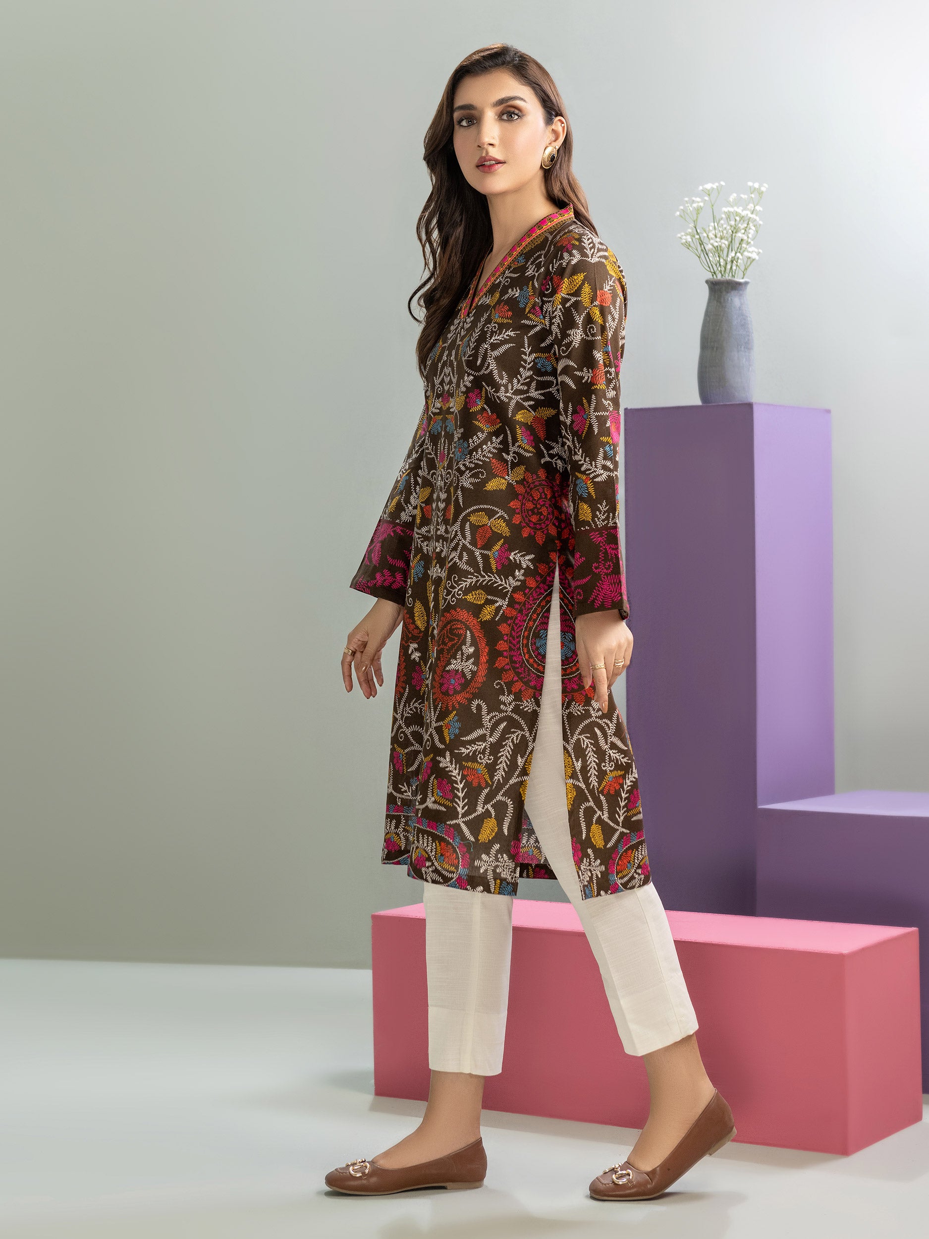 Khaddar Shirt-Printed (Unstitched) – Limelightpk