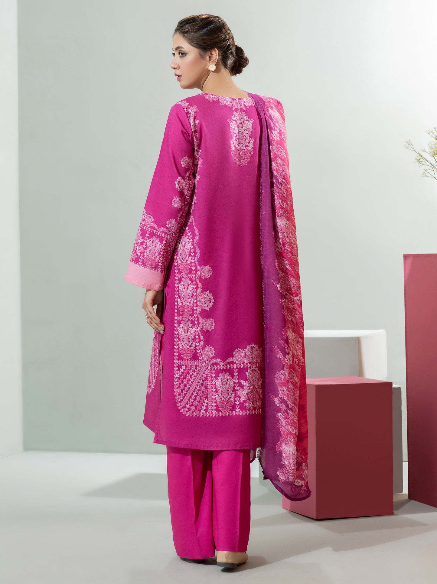 3 Piece Winter Cotton Suit-Printed (Unstitched)