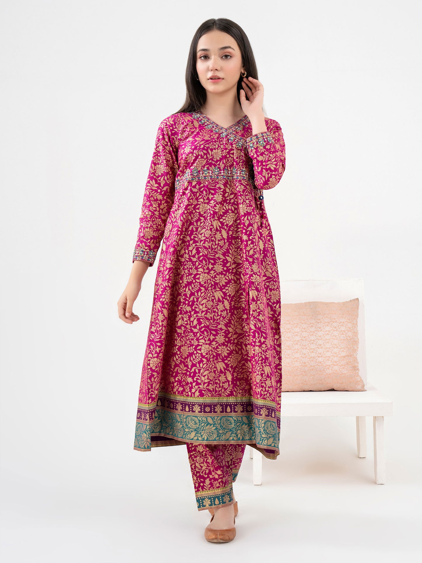 2 Piece Lawn Suit-Embroidered