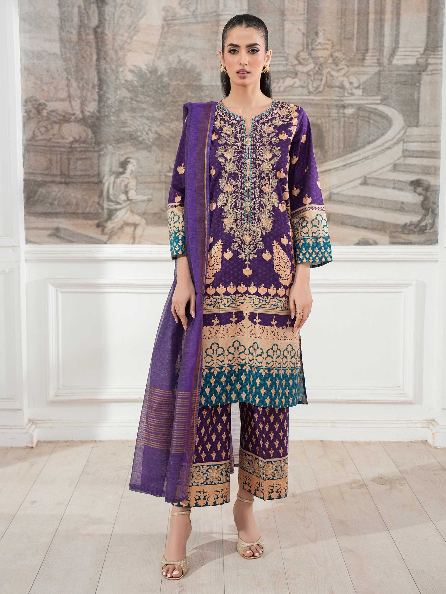 3 Piece Lawn Suit-Embroidered (Unstitched)