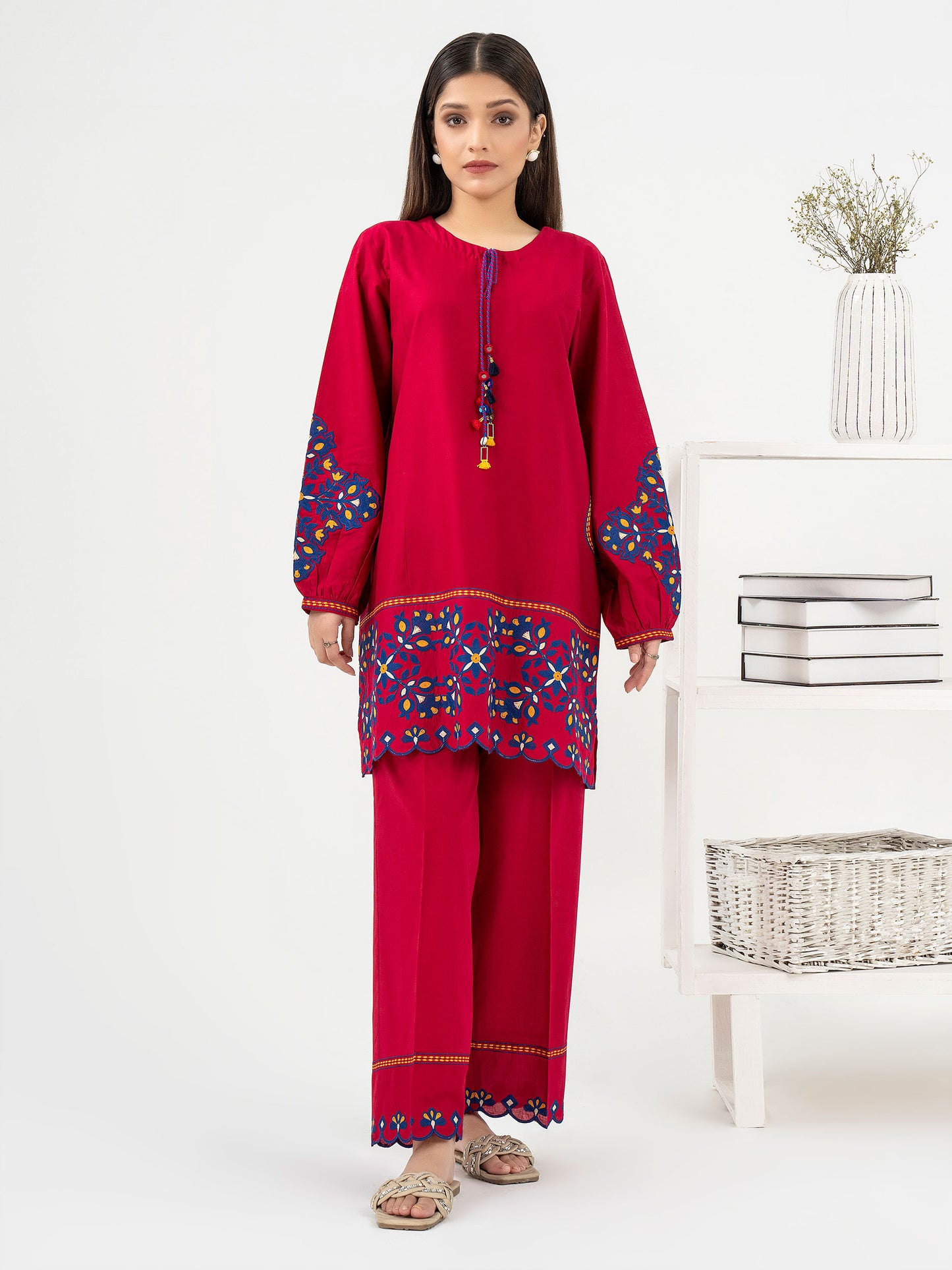 Lawn Co-Ord Set-Embroidered (Pret)