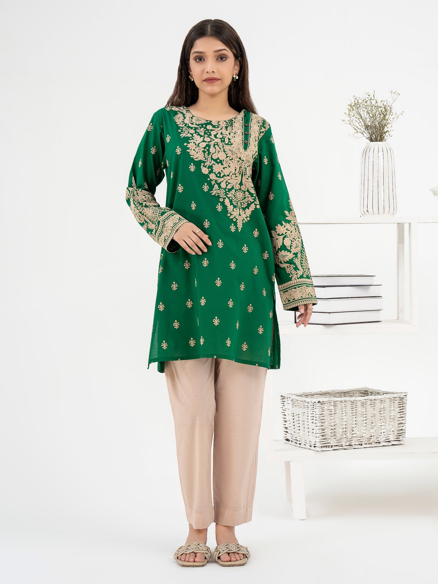 Cambric Kurti-Paste Print (Pret)