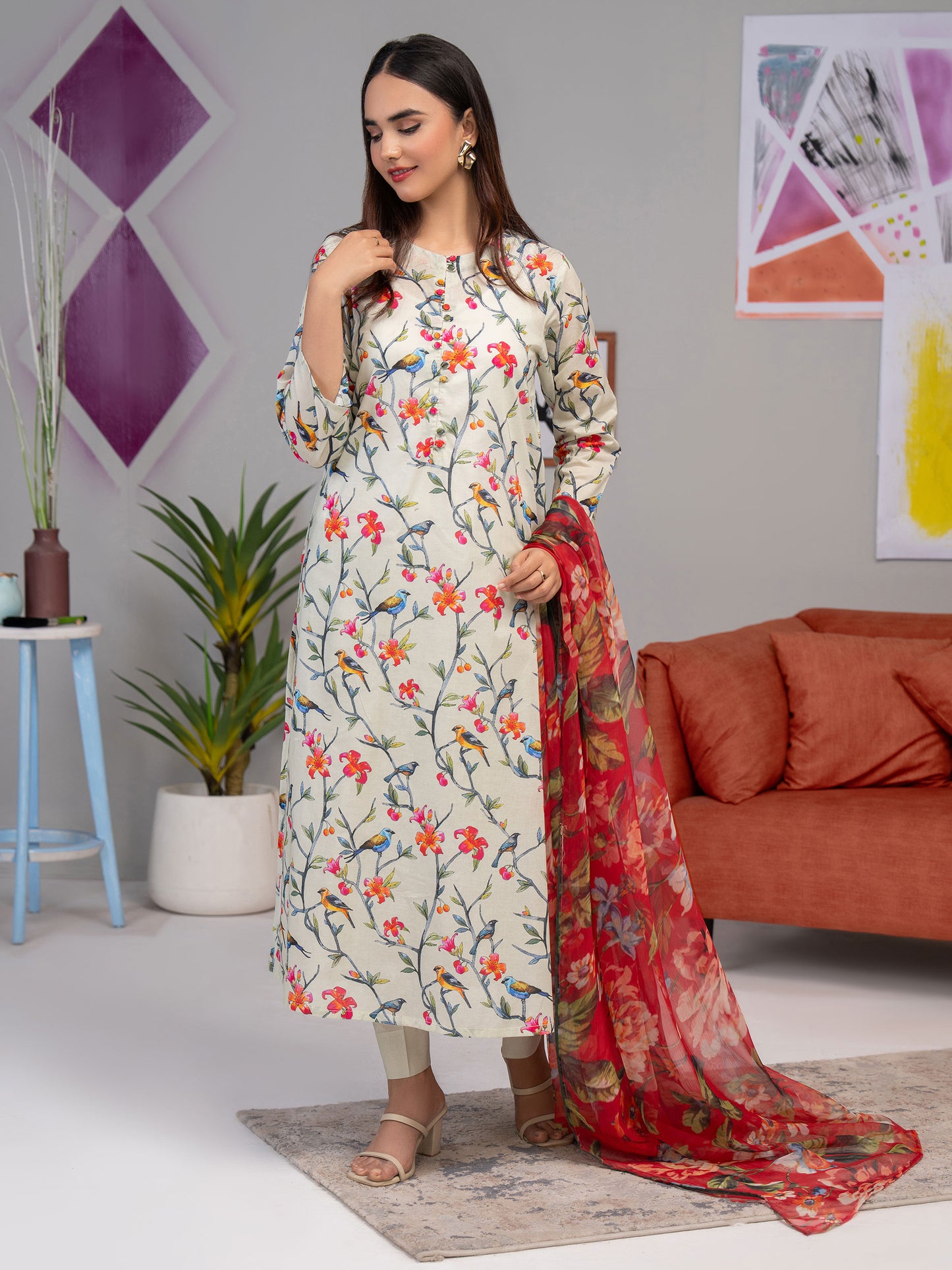 3 Piece Lawn Suit-Printed(Unstitched)