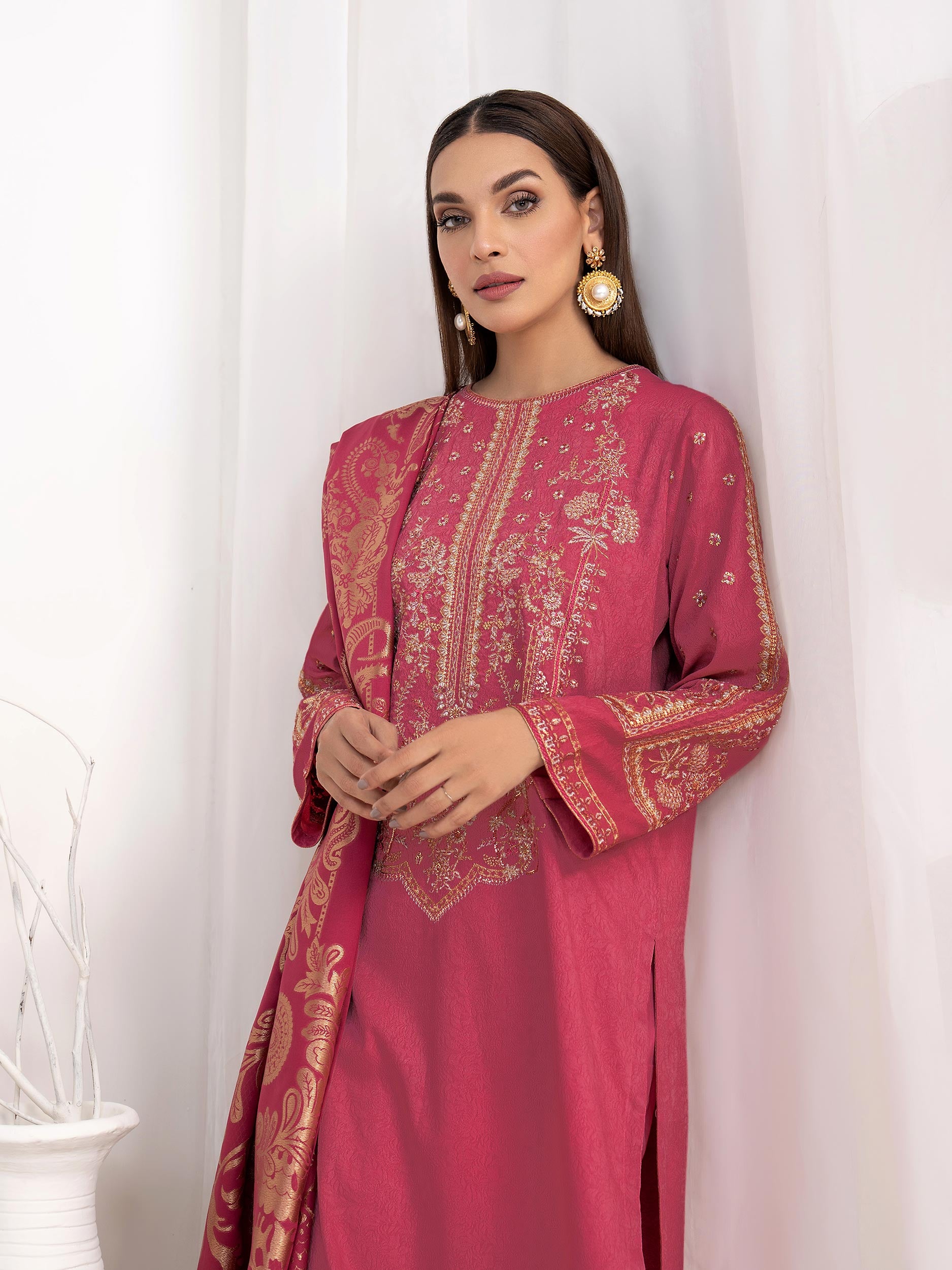 2 Piece Jacquard Suit-Embroidered(Unstitched) – Limelightpk