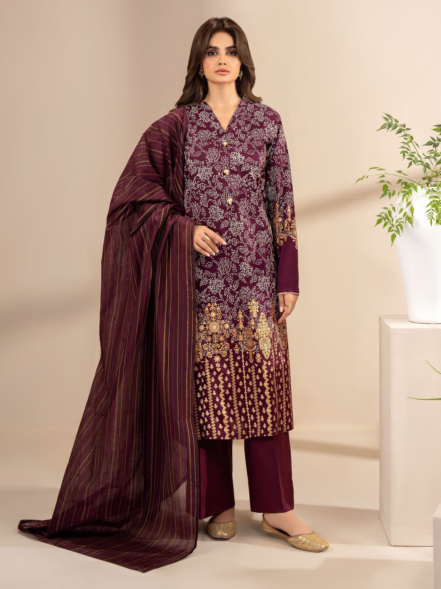 3 Piece Lawn Suit-Paste Print (Unstitched)