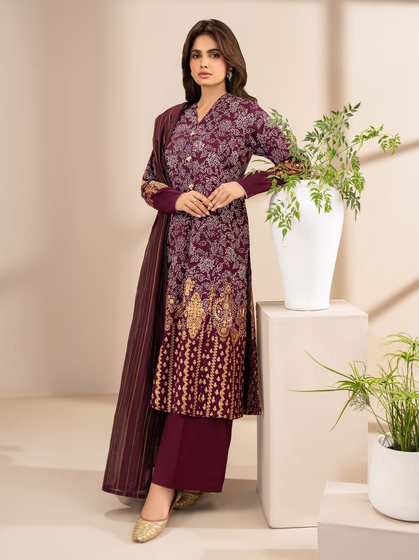 3 Piece Lawn Suit-Paste Print (Unstitched)