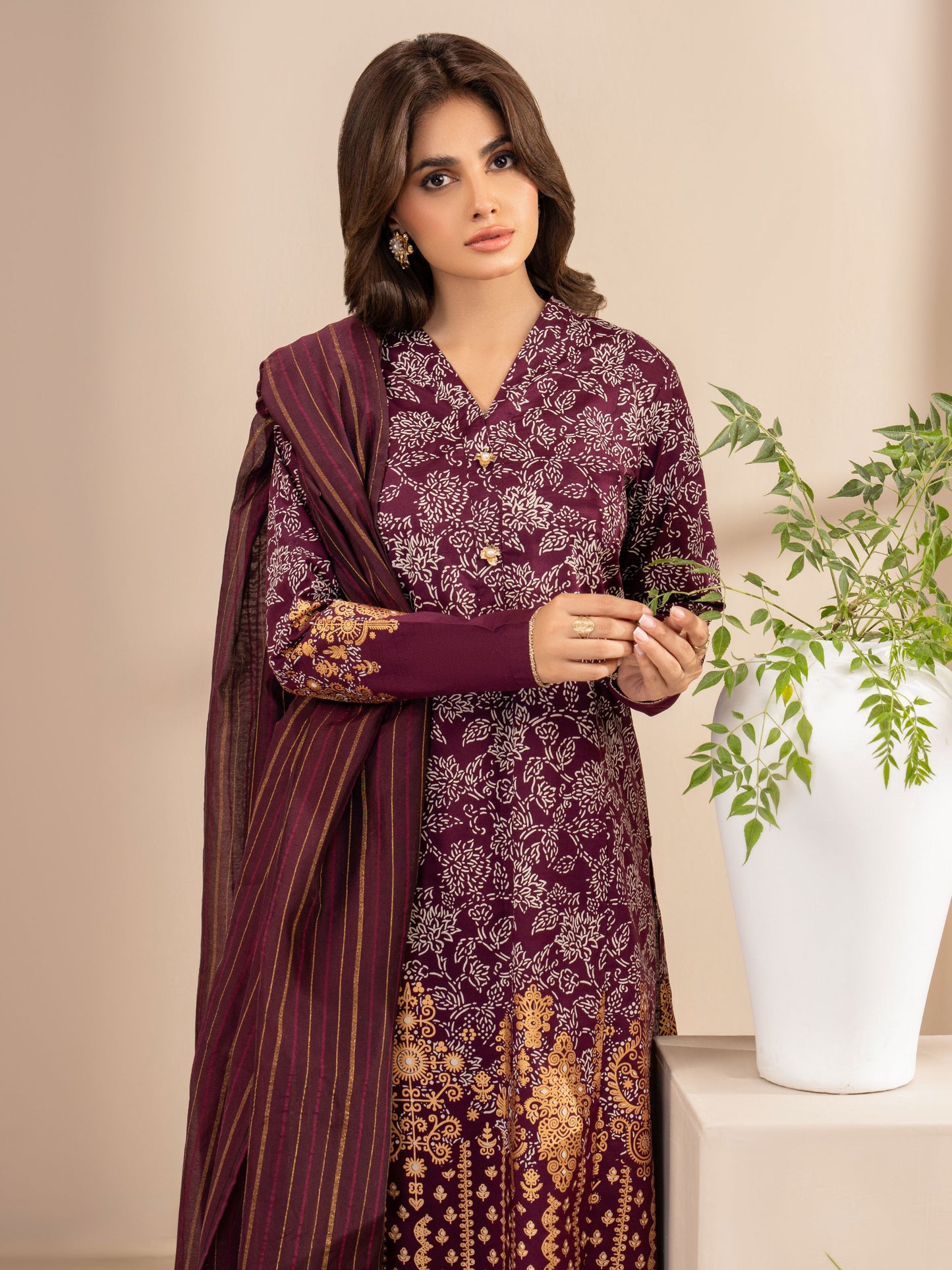 3 Piece Lawn Suit-Paste Print (Unstitched)