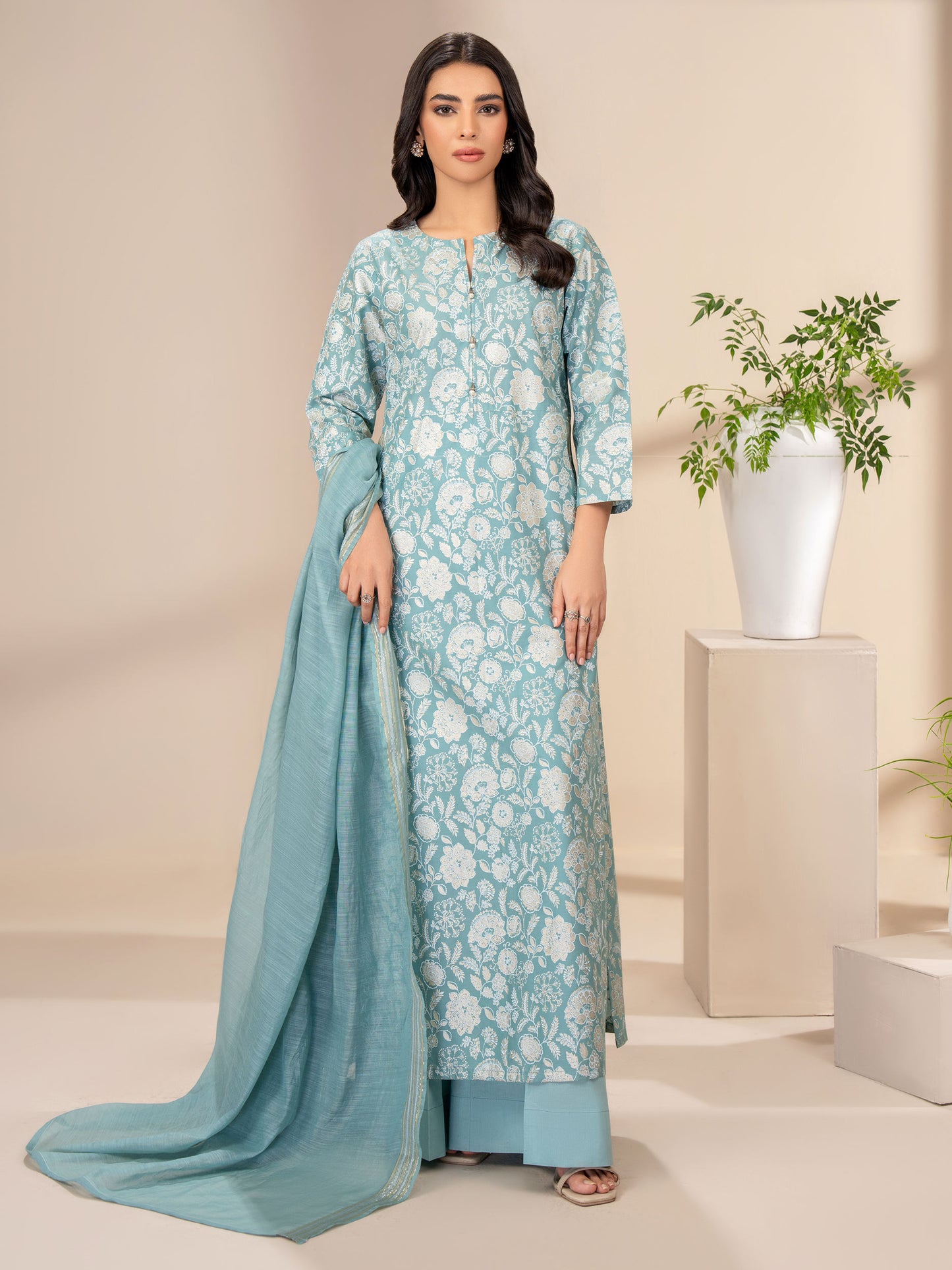 3 Piece Lawn Suit-Paste Print (Unstitched)