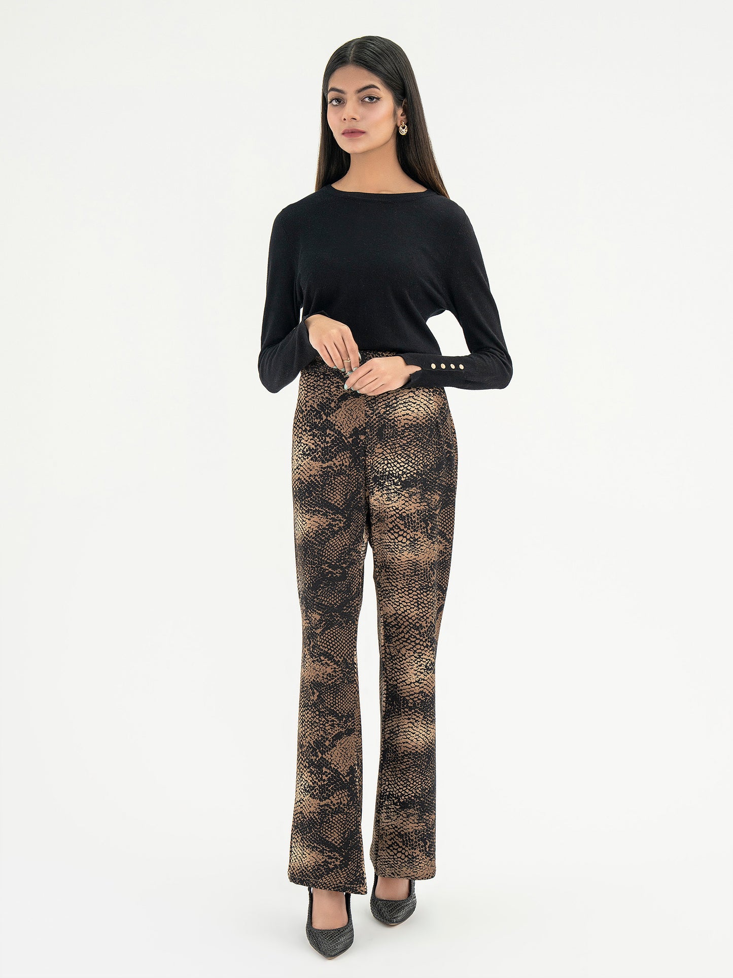 Snake Print Jersey Pants