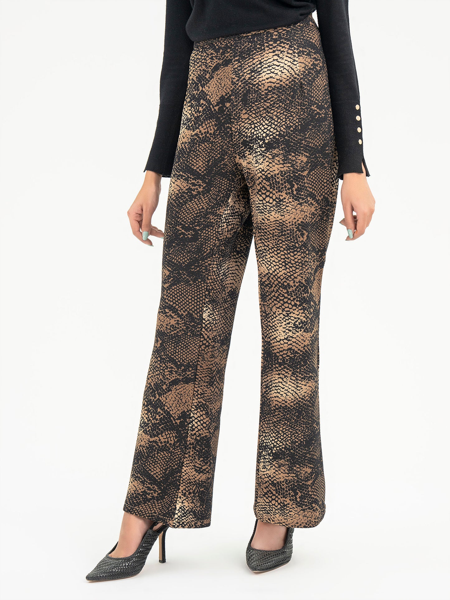 Snake Print Jersey Pants