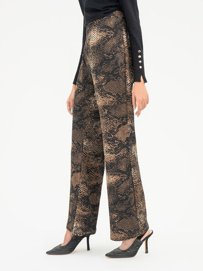 Snake Print Jersey Pants