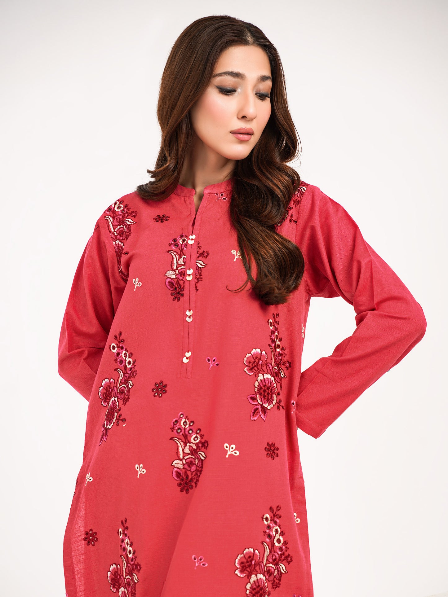 Khaddar shirt-Embroidered(Pret)