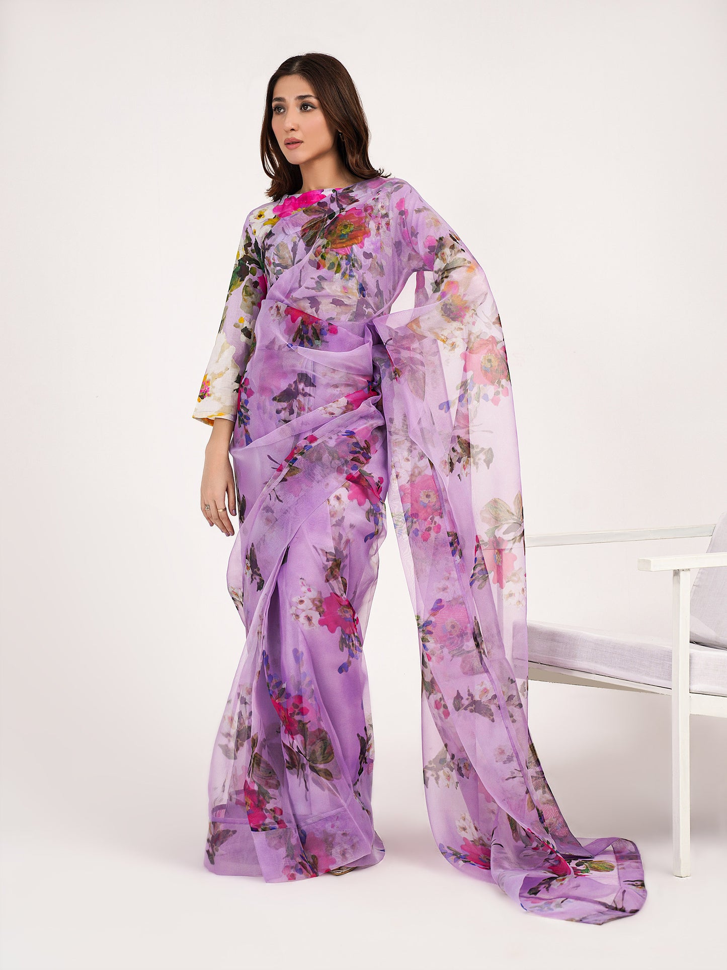 2 Piece Lawn Saree-Printed(Pret)