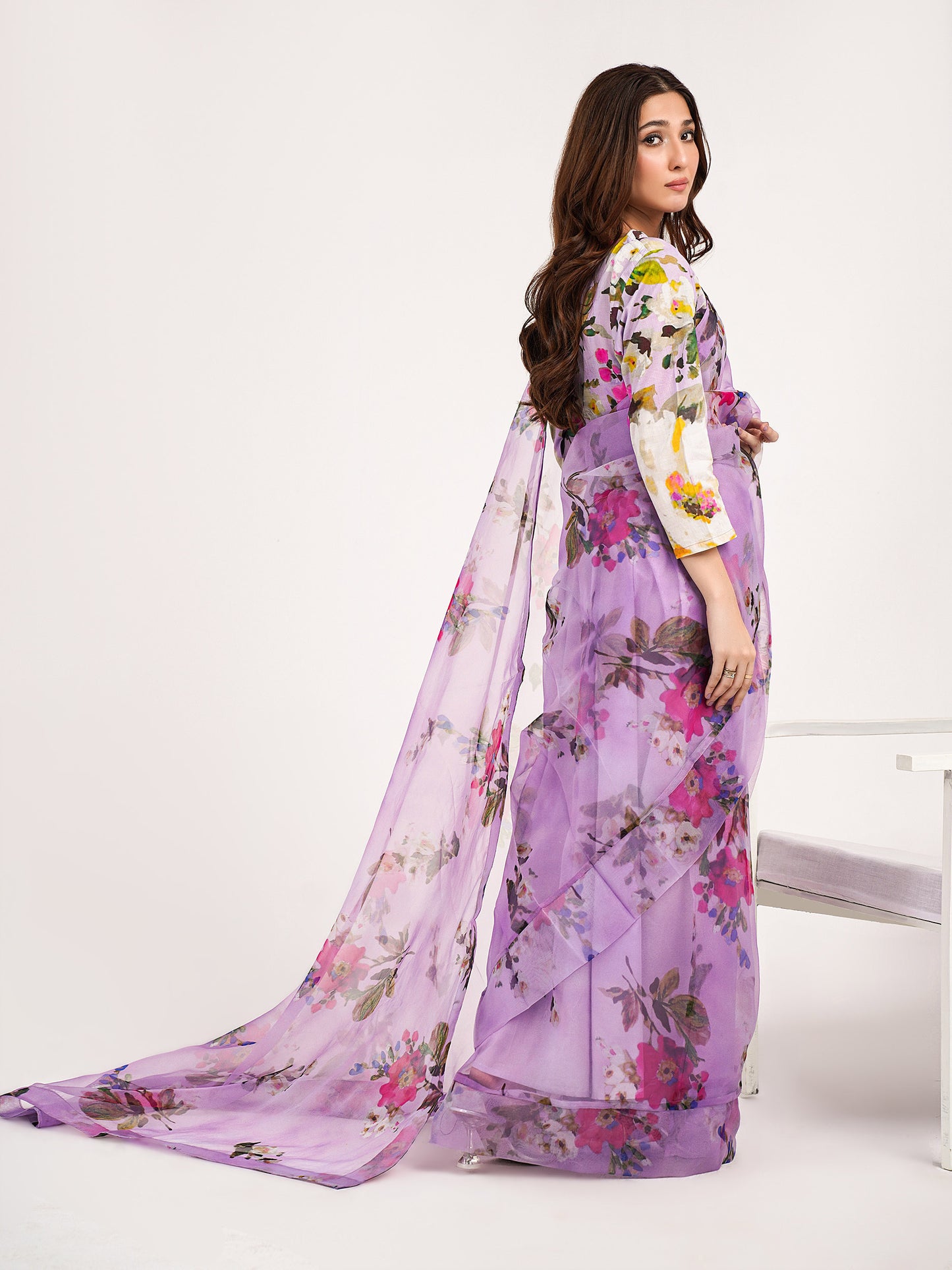 2 Piece Lawn Saree-Printed(Pret)