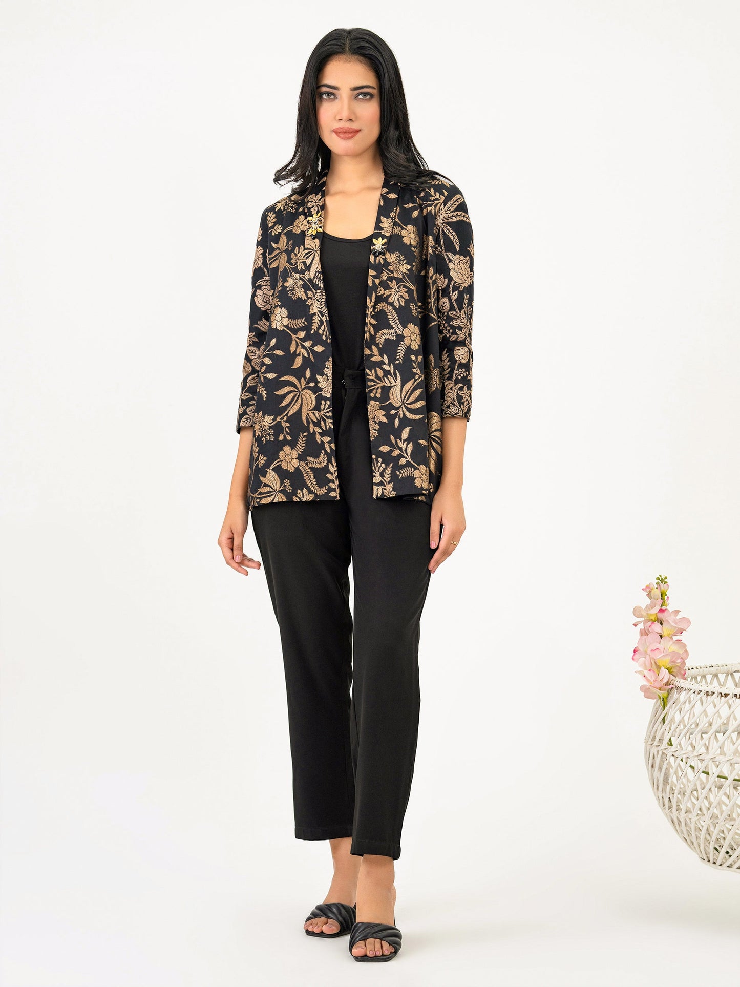 Jacquard Cardigan-Embellished (Pret)