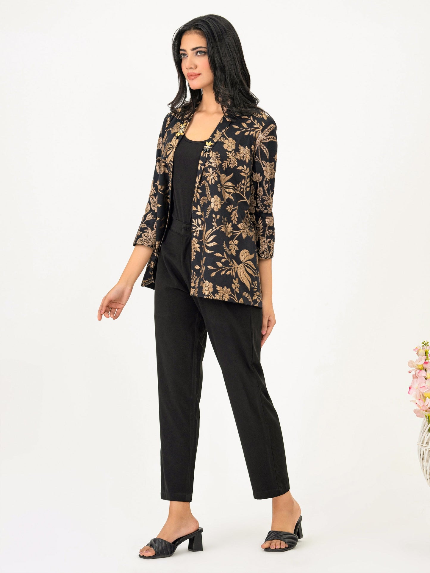 Jacquard Cardigan-Embellished (Pret)