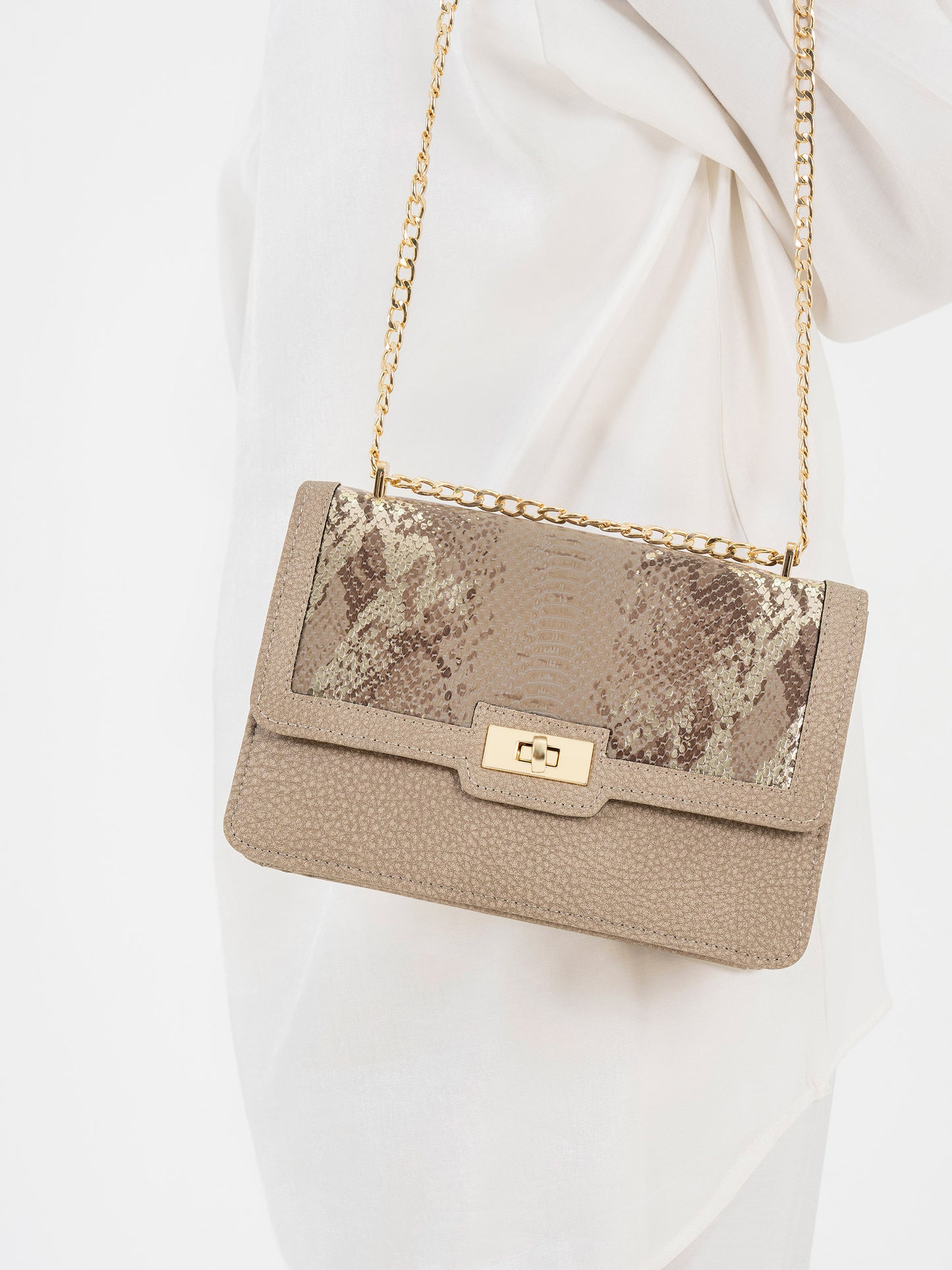 Snake Textured Handbag