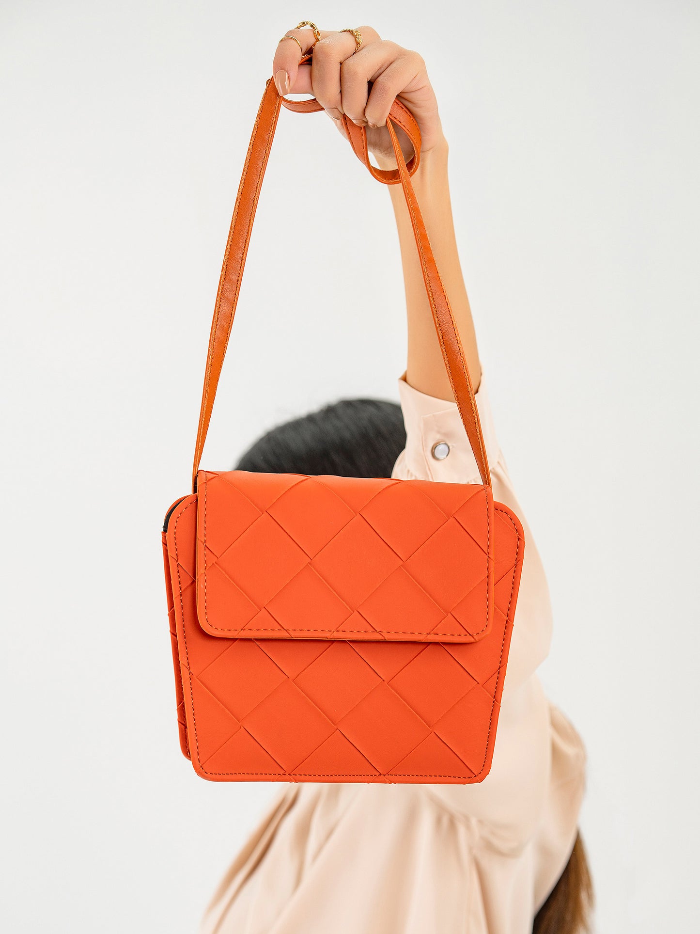 Criss Cross Pattern Handbag