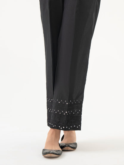 Embroidered Raw Silk Trouser(Pret)