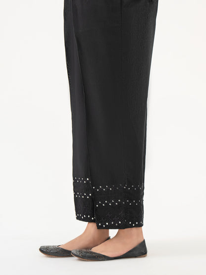 Embroidered Raw Silk Trouser(Pret)