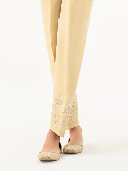 Raw Silk Trouser-Embroidered (Pret)