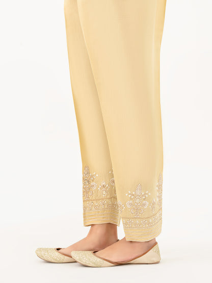 Raw Silk Trouser-Embroidered (Pret)