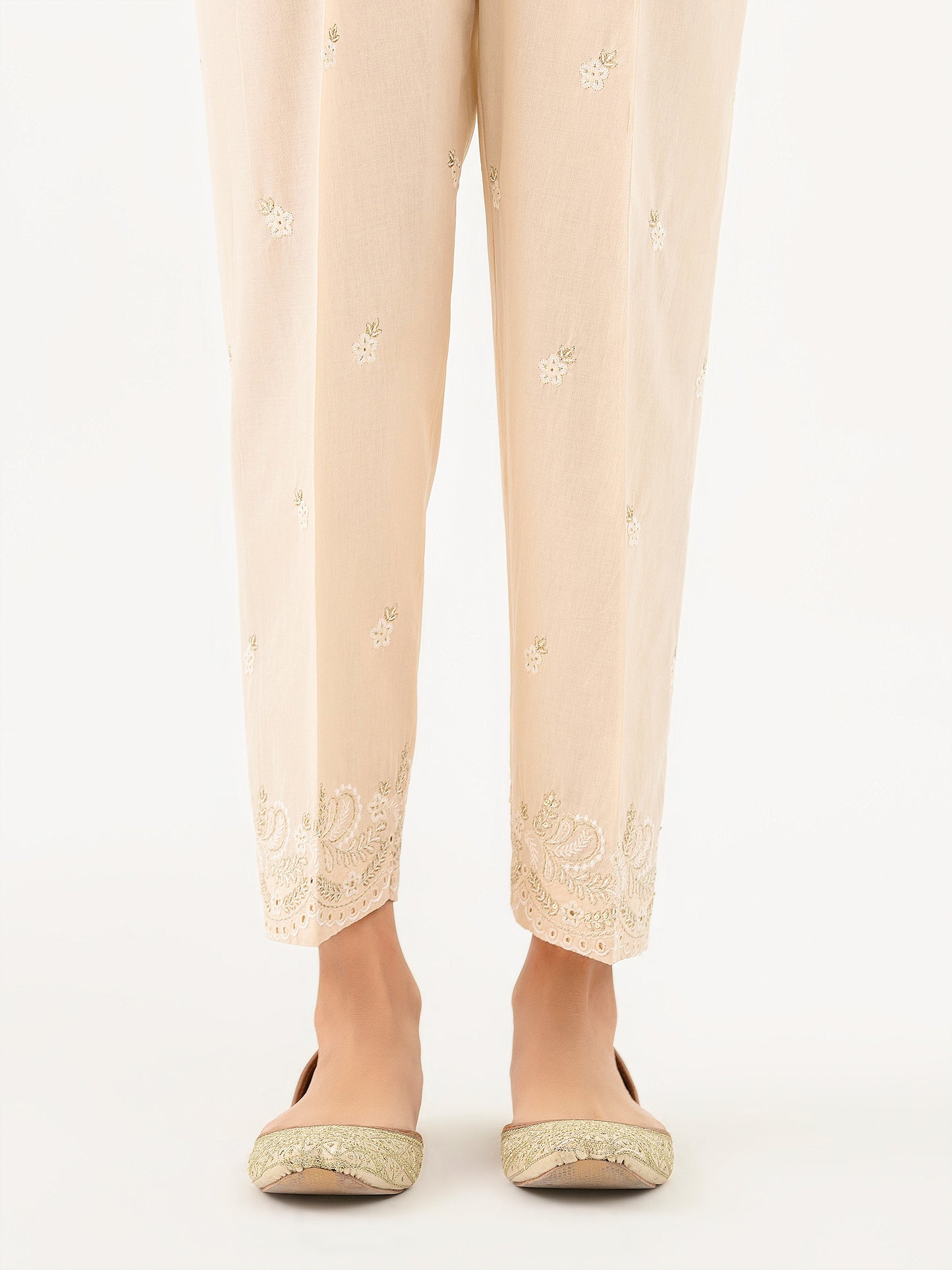 Cambric Trouser-Embroidered (Pret)