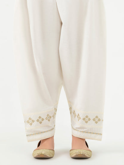 Winter Cotton Trouser-Embroidered (Pret)