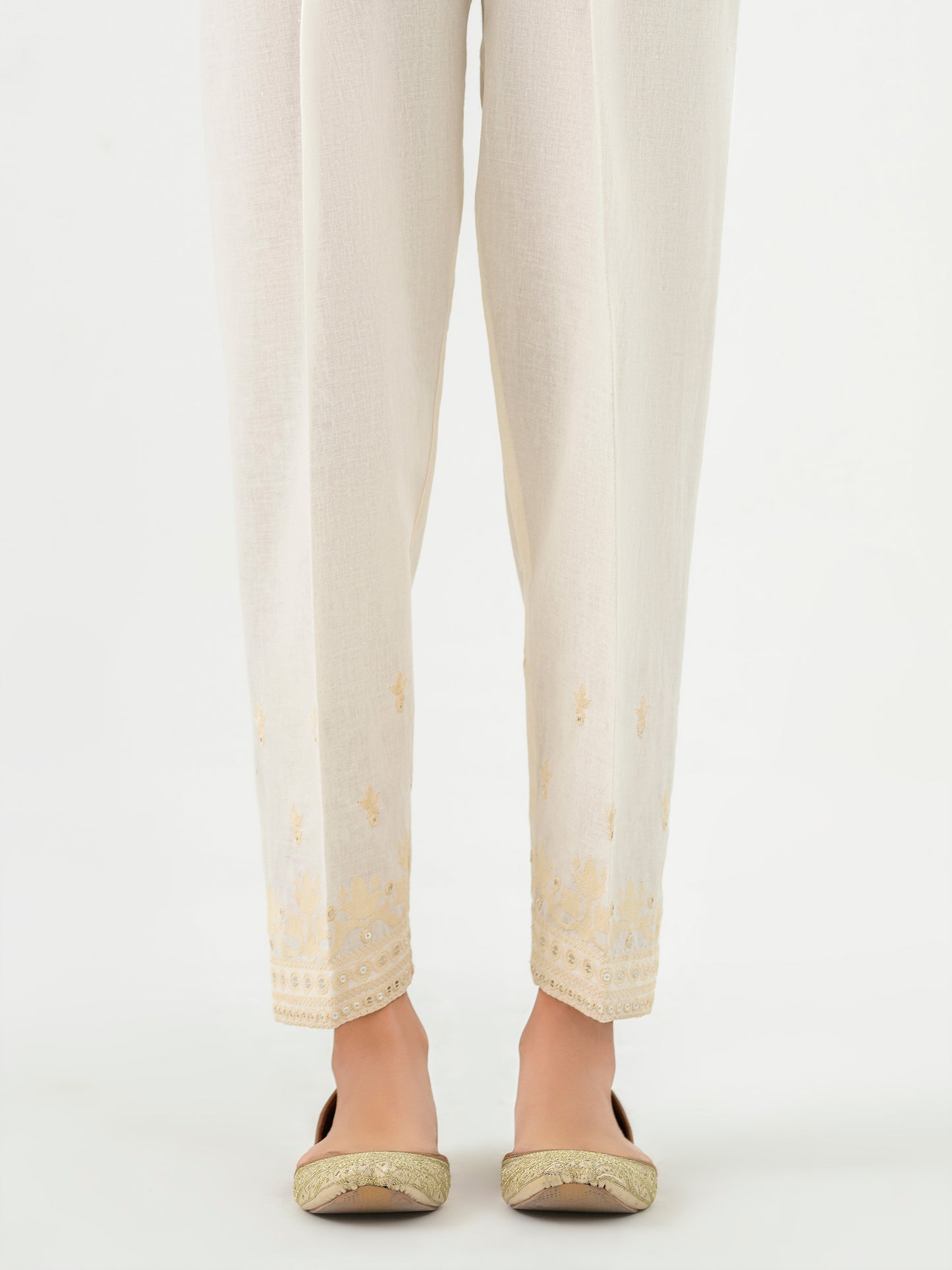 Khaddar Trouser-Embroidered (Pret)