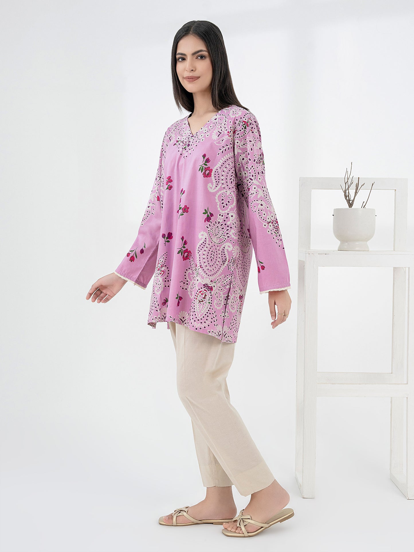 Cambric Kurti-Paste Print (Pret)