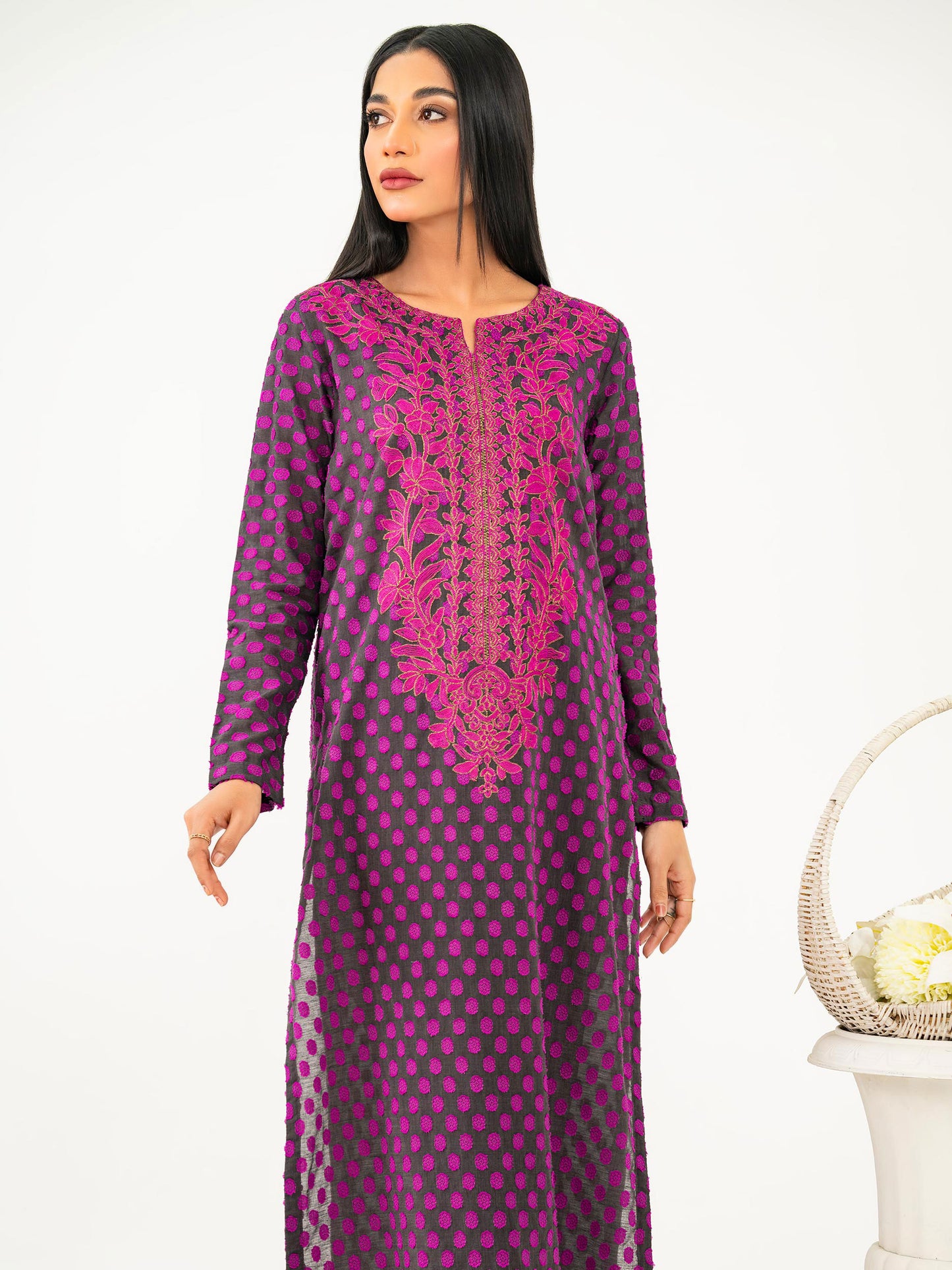 2 Piece Jacquard Suit-Embroidered (Pret)