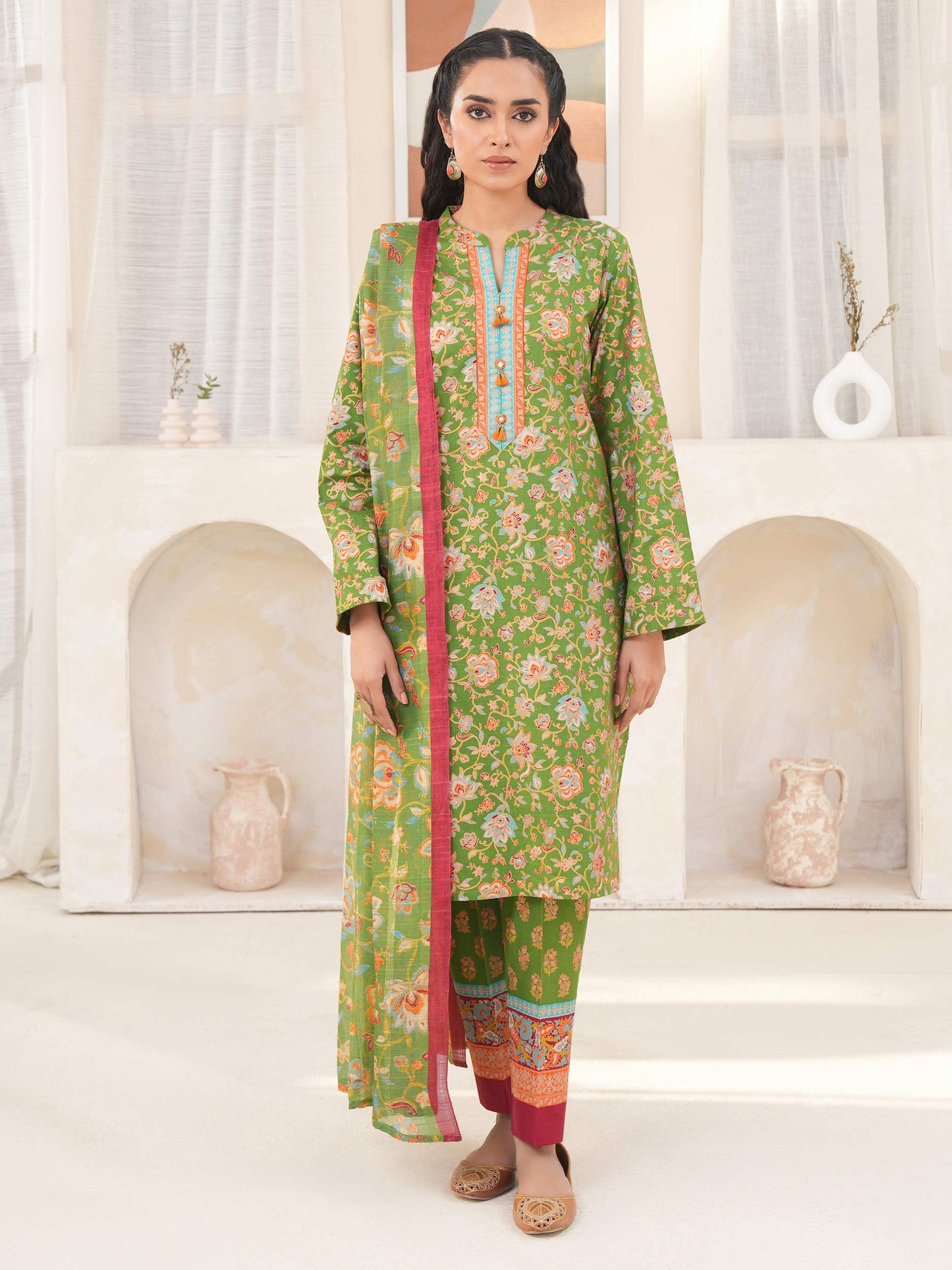 3 Piece Lawn Suit-Paste Print (Unstitched)