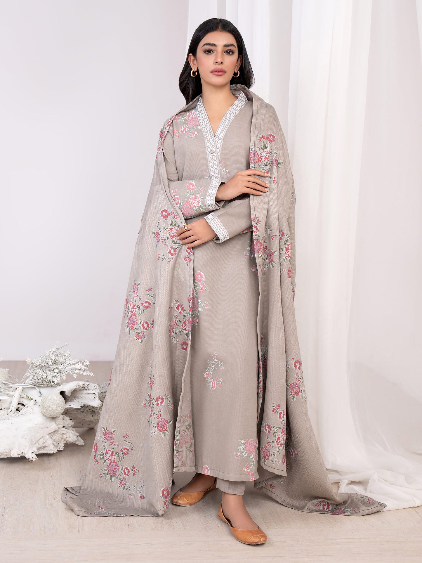 3 Piece Khaddar Suit-Paste Print(Unstitched)