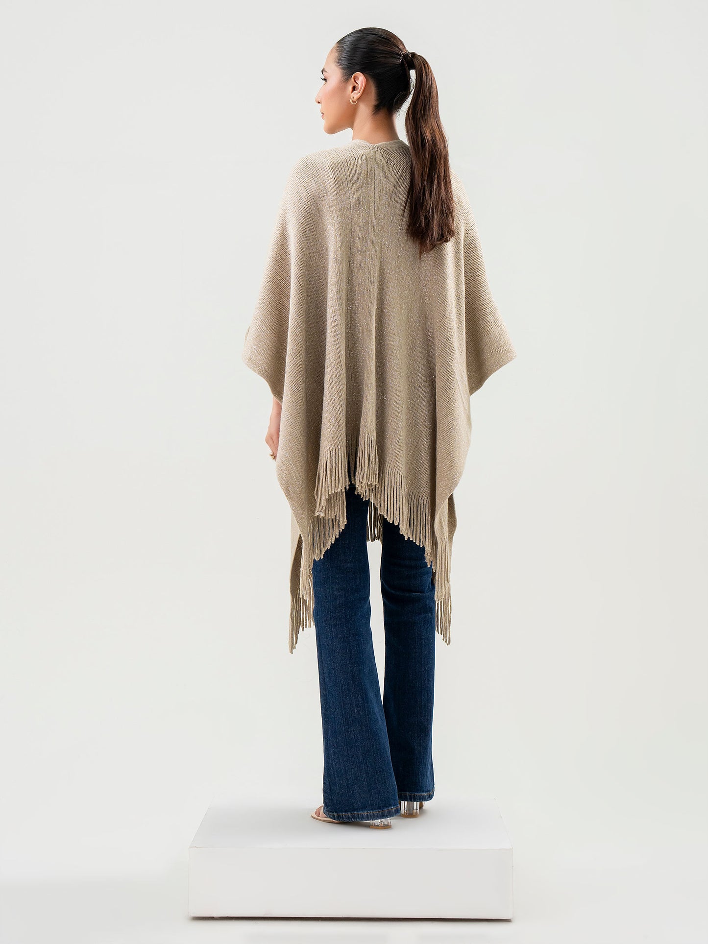 Sparkle Wool Cape Shawl